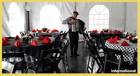 international theme party catering